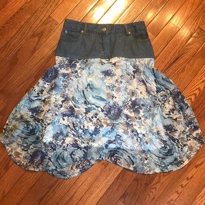 Blue flowy girls skirt